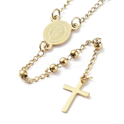 202 Stainless Steel Rosary Bead Necklaces LS-NJEW-D060-01B-G-1