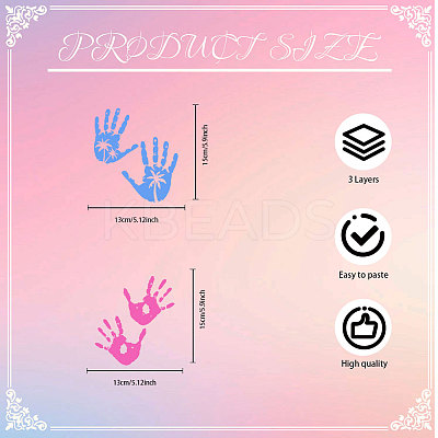 Waterproof Reflective Plastic Mirror Stickers DIY-WH0668-009-1