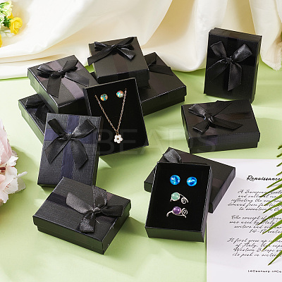 Rectangle Paper Jewelry Gift Boxes with Bowknot CON-TAC0010-89D-1