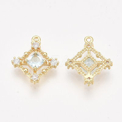 Brass Cubic Zirconia Pendants KK-T038-548B-NF-1