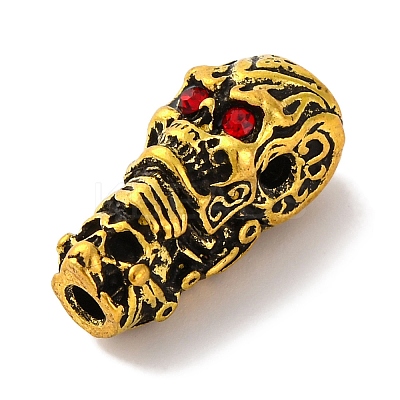 Rack Plating Tibetan Style Alloy 3 Hole Guru Beads PALLOY-F313-05AG-1