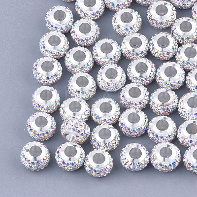 Polymer Clay Rhinestones European Beads FPDL-T001-02A-1