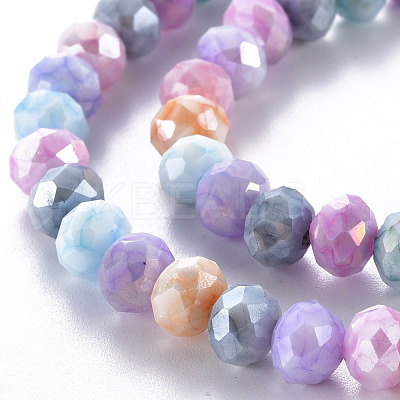 Opaque Baking Paint Glass Beads Strands X-EGLA-N006-010A-B09-1