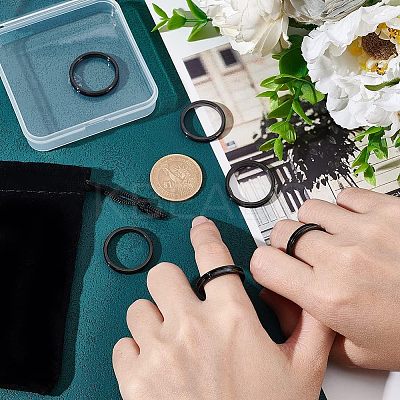 18pcs 6 Style 304 Stainless Steel Grooved Finger Ring Settings STAS-UN0040-58-1