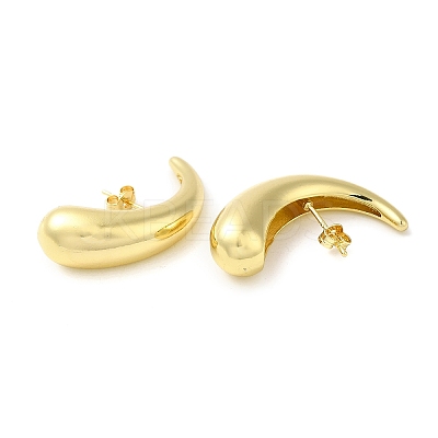 Rack Plating Brass Teardrop Stud Earrings for Women EJEW-D073-01G-1