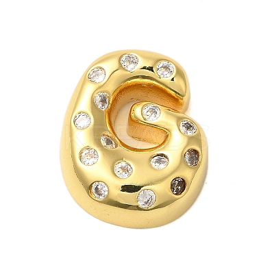 Rack Plating Brass Micro Pave Clear Cubic Zirconia Perdants KK-C067-11G-G-1