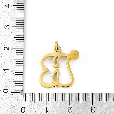 304 Stainless Steel Pendants LS-STAS-R137-01G-B-1