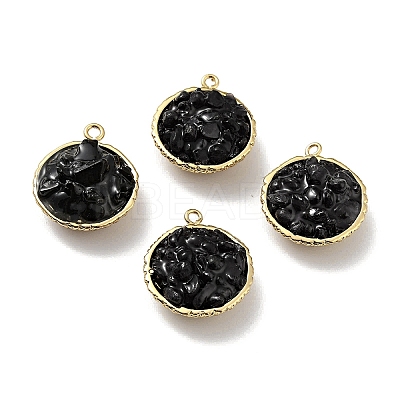 Natural Obsidian Chip Pendants KK-C242-05G-06-1