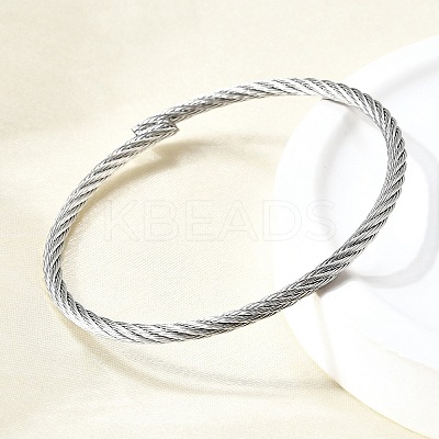 304 Stainless Steel Bangles for Women Men BJEW-Z131-01P-1