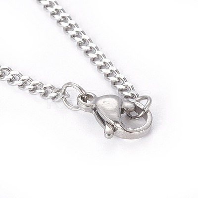 Non-Tarnish 304 Stainless Steel Curb Chain Necklaces MAK-I012-X01-1