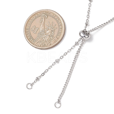 304 Stainless Steel Satellite Chain Curb Chain Slider Necklace Making AJEW-JB01530-1