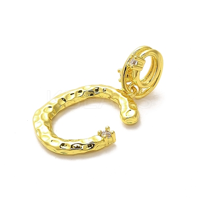 Rack Plating Brass Micro Pave Cubic Zirconia European Dangle Charms KK-L210-015G-C-1