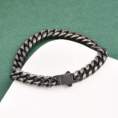 316 Surgical Stainless Steel Cuban Link Chain Bracelets BJEW-C125-12AS-1