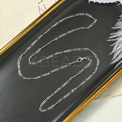 2mm Rack Plating Brass Figaro Chain Necklaces for Women Men MAK-L044-34P-1