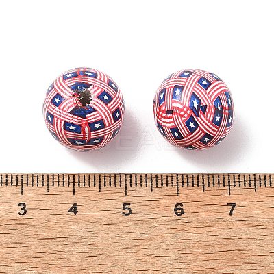 Independence Day Themes Wood European Beads LS-WOOD-I014-01A-1