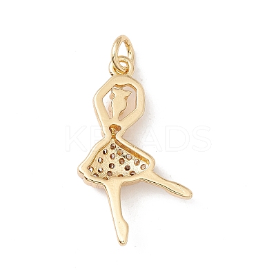Brass Micro Pave Cubic Zirconia Pendants X-KK-G415-22G-1