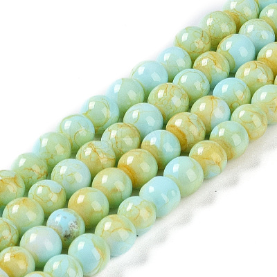 Baking Paint Glass Bead Strands GLAA-H031-01A-08-1