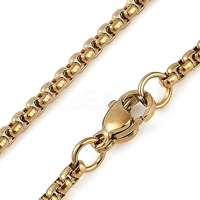 201 Stainless Steel Crystal Rhinestone Religion Virgin Mary Oval Pendant Box Chain Necklaces NJEW-D089-04G-1