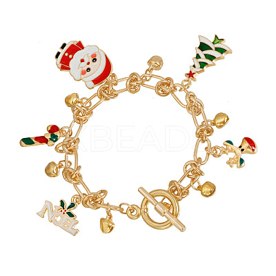 Christmas Alloy and Enamel Charm Bracelets FS-WG5D6F3-02-1
