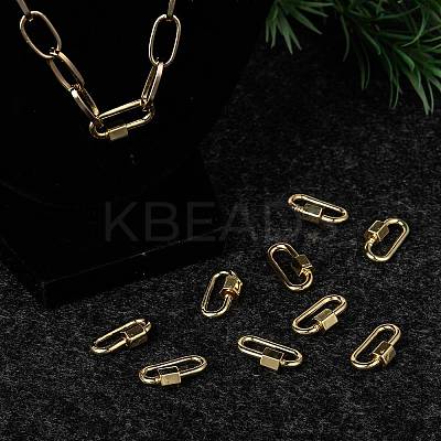 Brass Screw Carabiner Lock Charms LS-KK-T047-08G-1