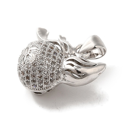 Brass Micro Pave Cubic Zirconia Pendants KK-C072-32P-1