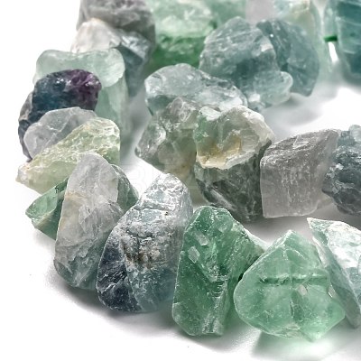 Rough Raw Natural Green Fluorite Beads Strands G-J390-B02-1
