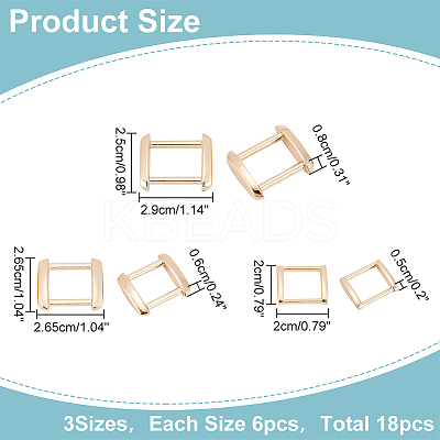 18Pcs 9 Style Zinc Alloy Rectangle Buckle Ring DIY-WR0002-59-1