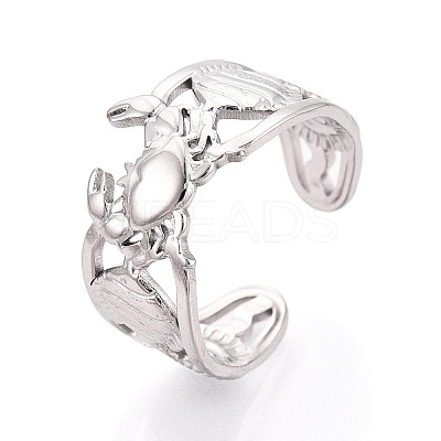 304 Stainless Steel Cuff Open Rings for Women RJEW-N052-17P-1