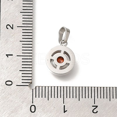 304 Stainless Steel Micro Pave Cubic Zirconia Pendants STAS-H228-03P-06-1