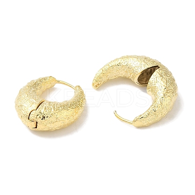 Ring with Texture Brass Hoop Earrings for Women EJEW-U008-01G-1