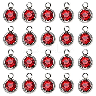 20Pcs 201 Stainless Steel Rhinestone Charms STAS-YW0002-02B-1