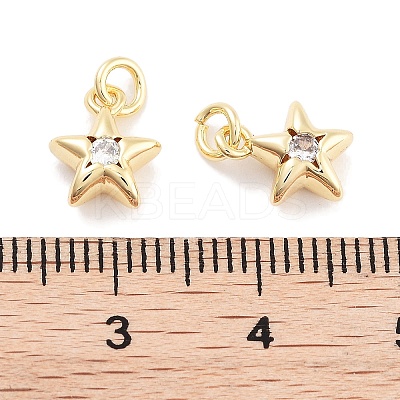 Brass with Cubic Zirconia Pendants KK-P271-38A-01G-1