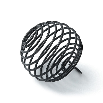 Carbon Steel Spiral Bead Cage Pendants IFIN-WH0027-47C-EB-1