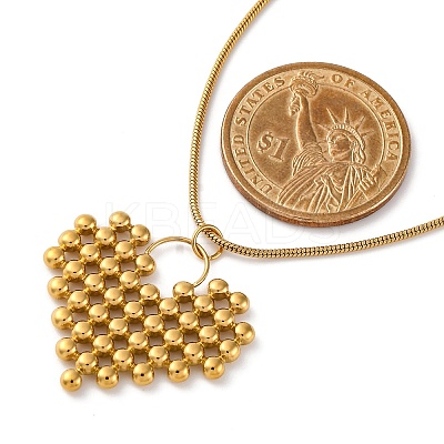 PVD Vacuum Plating 304 Stainless Steel Heat Pendant Round Snake Chain Necklaces for Women STAS-Z114-19G-1