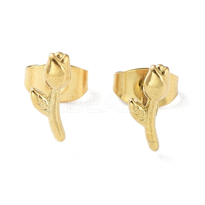 304 Stainless Steel Stud Earrings EJEW-Q788-03G-1