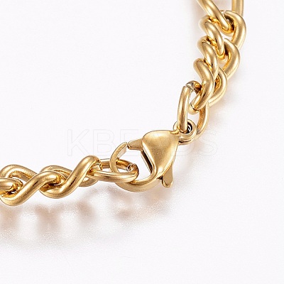 304 Stainless Steel Chain Anklets AJEW-I039-03G-1