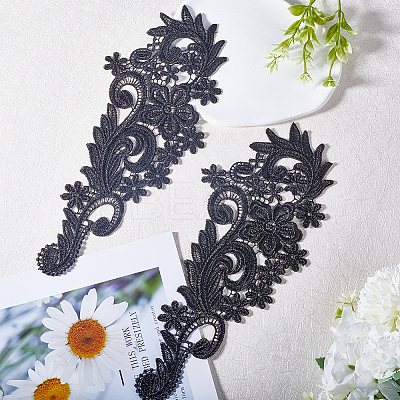 Polyester Embroidery Flower Lace Appliques LS-DIY-WH0409-62-1