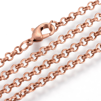 Iron Rolo Chains Necklace Making X-MAK-R015-60cm-R-1