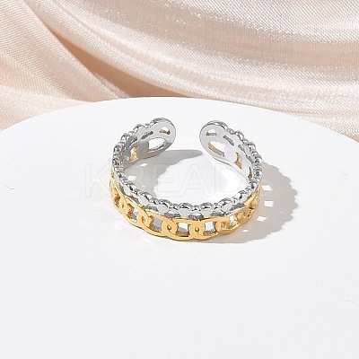 304 Stainless Steel Cuff Open Rings RJEW-Z121-02GP-07-1