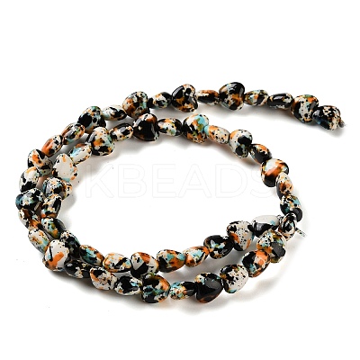 Spray Printed Synthetic Turquoise Beads Strands TURQ-P002-01A-04-1
