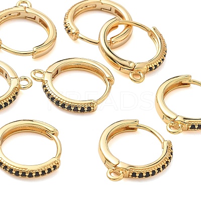 SHEGRACE Brass Micro Pave Clear Cubic Zirconia Hoop Earrings Findings XGR0154G-96G-1