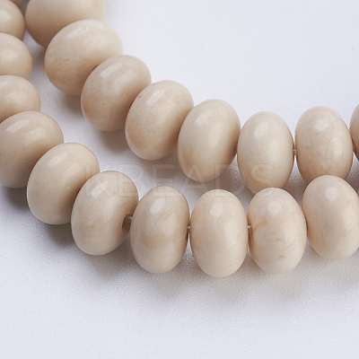 Natural Fossil Coral Beads Strands X-G-P354-07-8x5mm-1