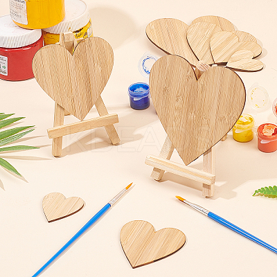 Heart Shaped Wooden Boards for Painting AJEW-OC0001-94-1