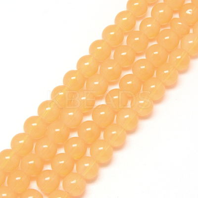 Baking Paint Glass Beads Strands X-DGLA-Q023-6mm-DB47-1