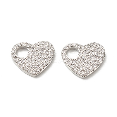 Brass Micro Pave Cubic Zirconia Charms KK-G405-04P-RS-1