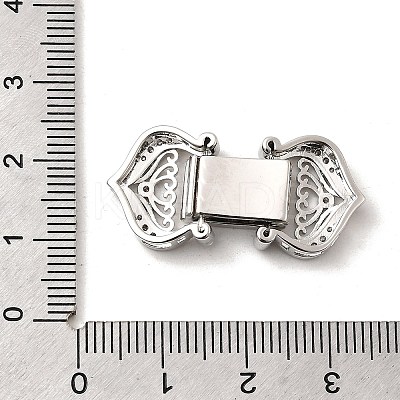 Brass Micro Pave Clear Cubic Zirconia Watch Band Clasps KK-A266-20P-1