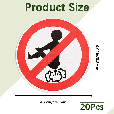 PVC No Farting Sign Stickers AJEW-WH20006-101A-1