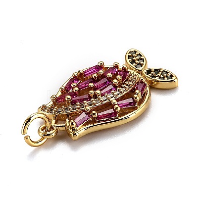 Brass Micro Pave Cubic Zirconia Pendants X-ZIRC-L100-031G-1