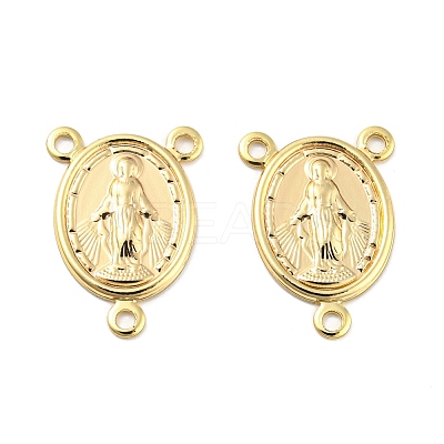 Brass Rosary Center Pieces Oval with Virgin Mary Chandelier Component Links KK-L208-12G-1