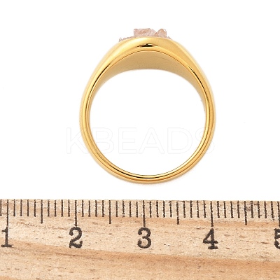 Round Natural Quartz Crystal Chips Finger Rings RJEW-D303-03G-01-1